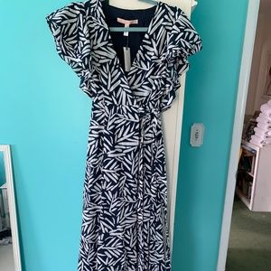 Anthropologie Hutch Navy and White High Low Dress